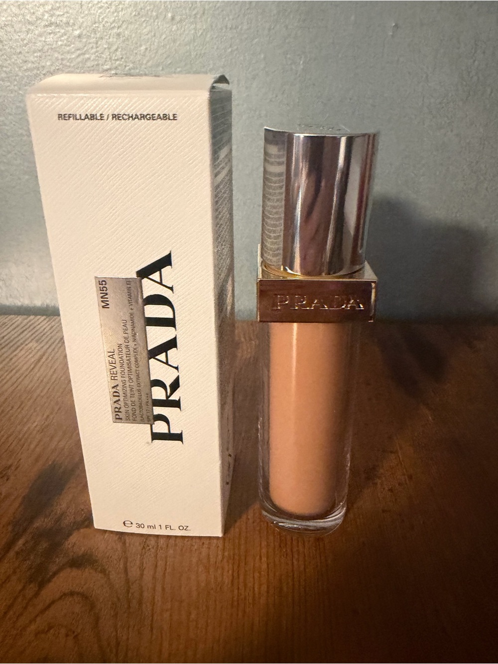 Prada Reveal Foundation - Shade MN55- Medium Neutral-New in Box
